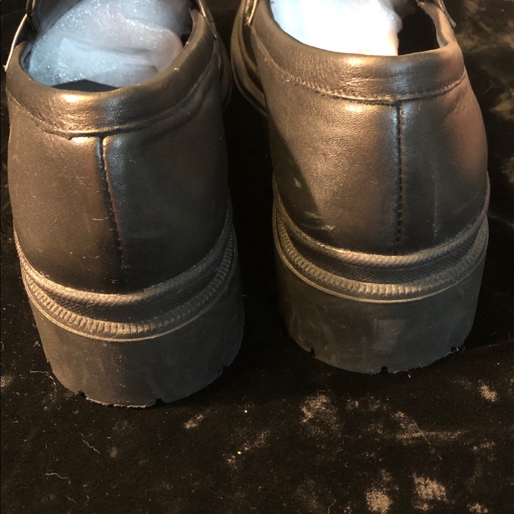 Patina women’s leather chunk loafers Sz 8.5. Blk - Picture 4 of 7